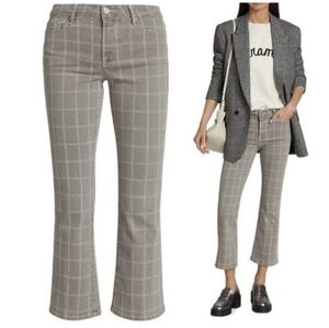 Frame Le Crop Mini Boot Window Pane Plaid Jeans Pants